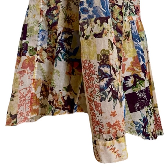Anthropologie MAEVE Abella Floral CottageCore PINTUCK Babydoll Tunic TOP Size 6 - Picture 7 of 16